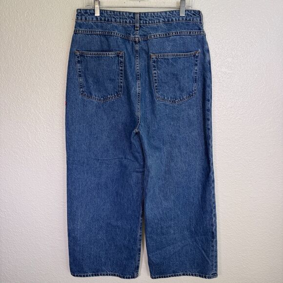 Imperfects Jeans Womens 33 Baggy Wide Leg Flare Loose Relaxed Y2K Cotton USA - Picture 2 of 13